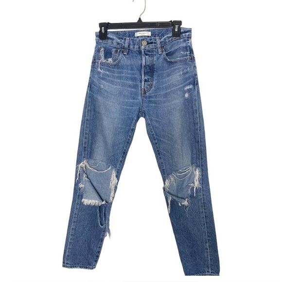 Moussy Vintage MV Latrobe Medium Wash Distressed Jeans - Picture 2 of 11